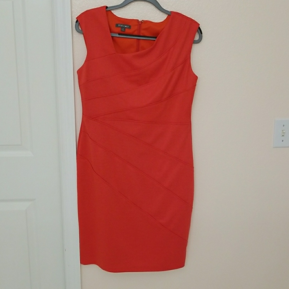 Roz & Ali orange sleeveless dress